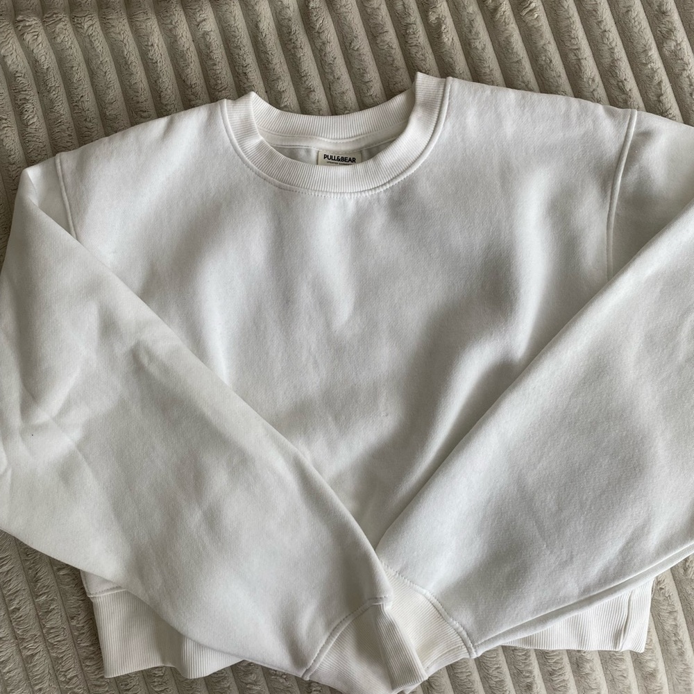 Pull&Bear White Crew Neck Sweater